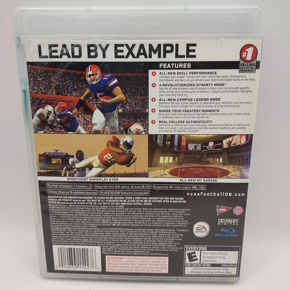 NCAA Football 08 (Sony PlayStation 3 PS3) - CIB - EA Sports - E for Everyone. - Picture 2 of 4
